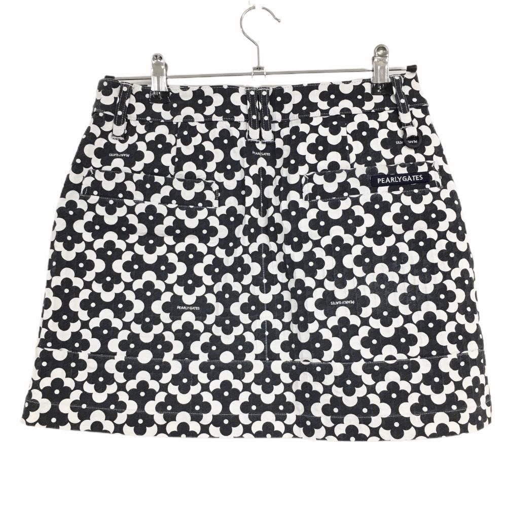美品】パーリーゲイツ スカート 黒系×白 総柄 レディース 1(M) ゴルフ