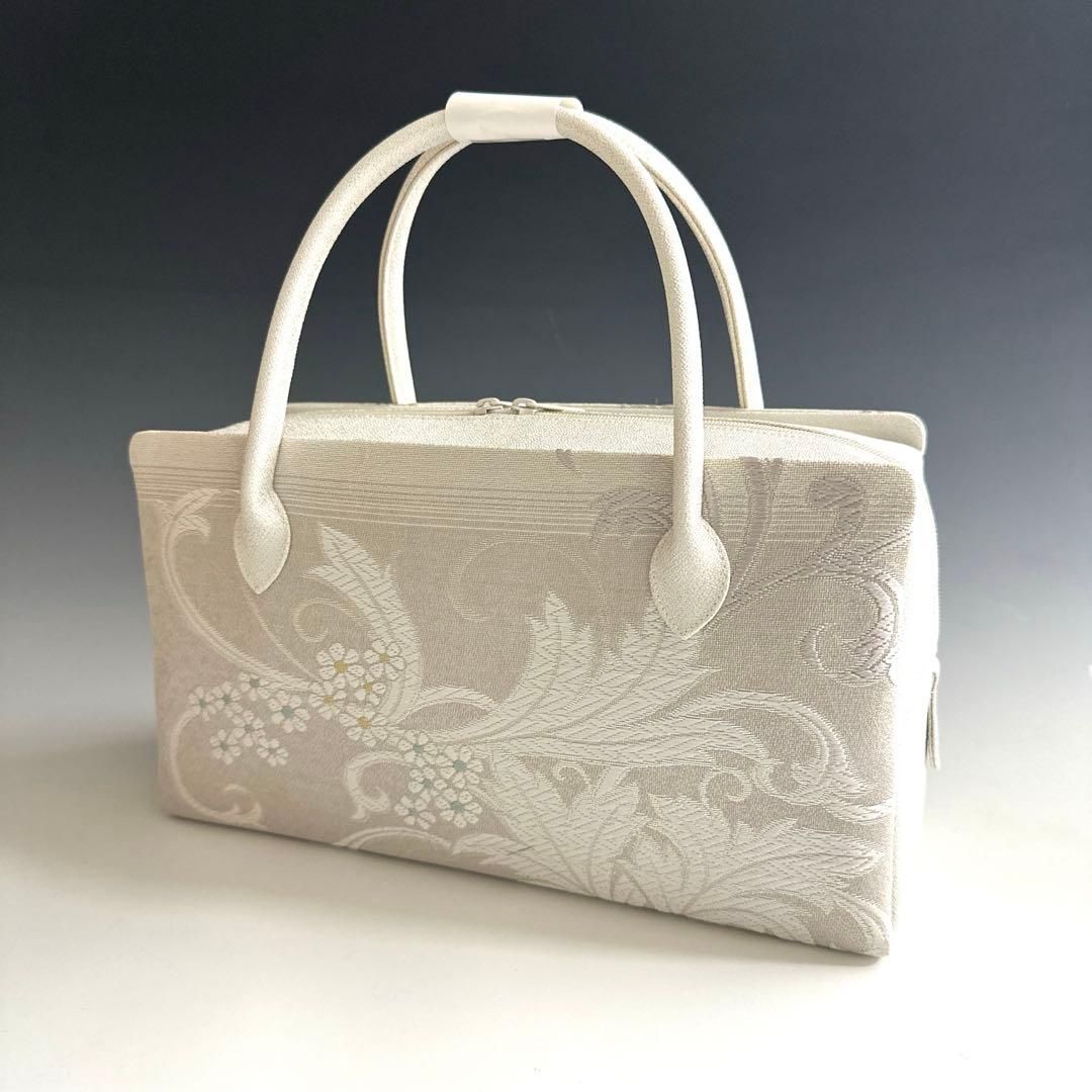 新品未使用品 京都 西陣織 弥栄織物 正絹帯地使用 利休バッグ 25129