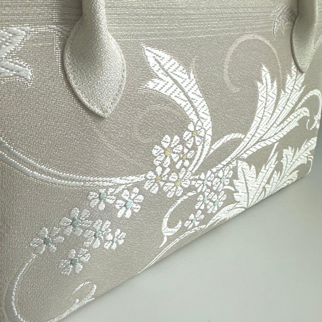 新品未使用品 京都 西陣織 弥栄織物 正絹帯地使用 利休バッグ 25129