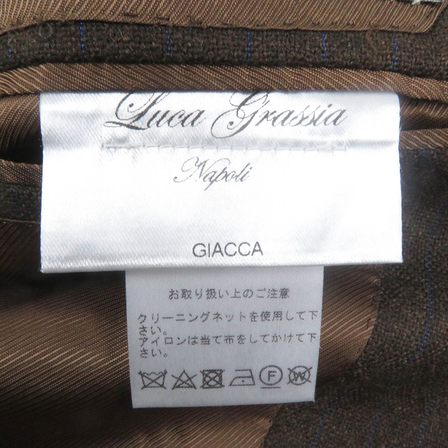 極美品□LUCA GRASSIA ルカ グラシア ウール100％ ストライプ シングル