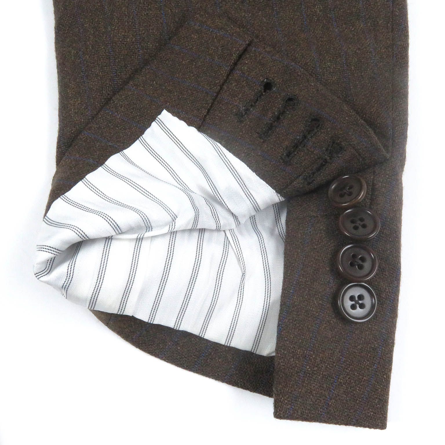 極美品□LUCA GRASSIA ルカ グラシア ウール100％ ストライプ シングル