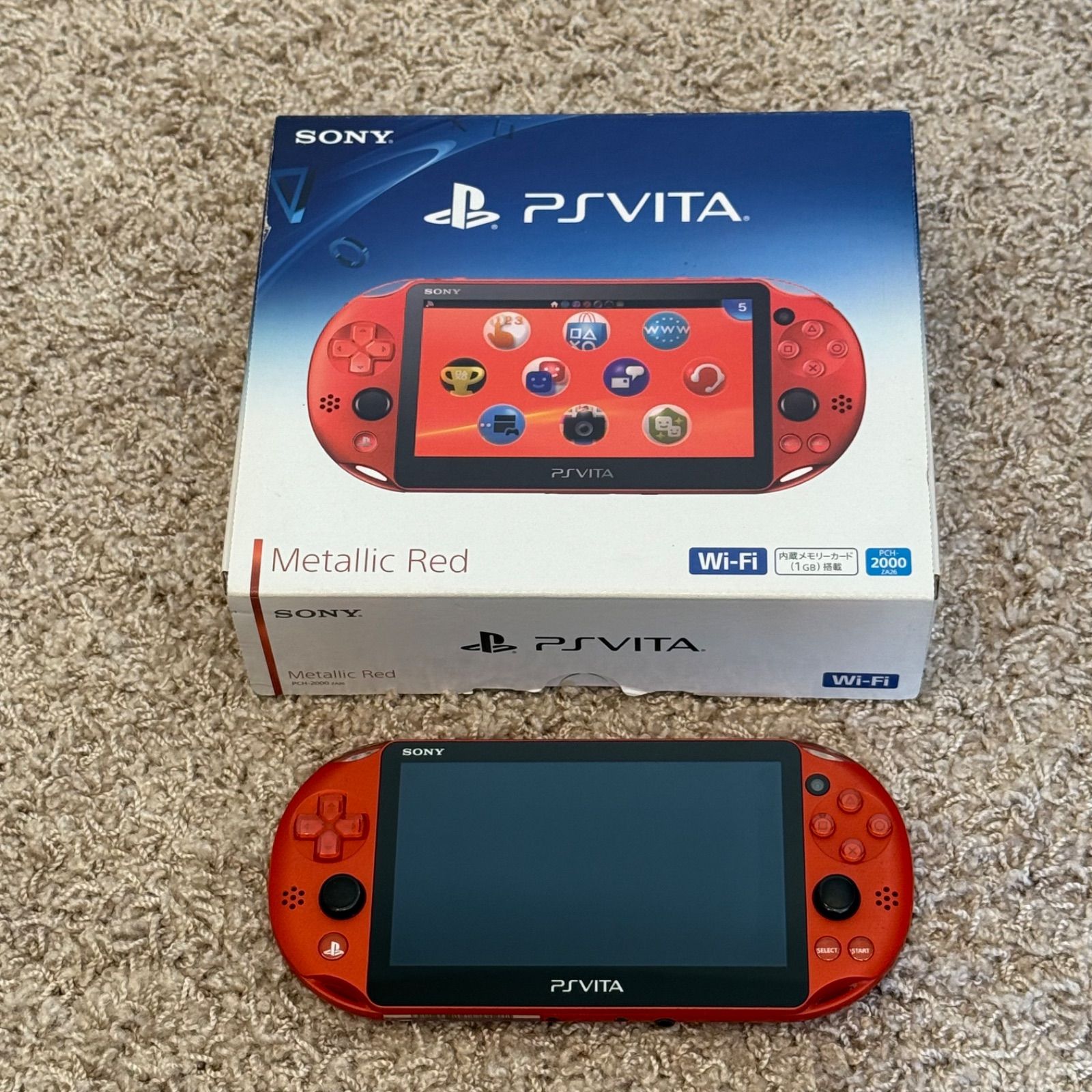 PSVITA PCH-2000 メタリックレッド 箱付き 1-020 PSVITA PCH-2000 メタリック・レッド 箱付き - メルカリ
