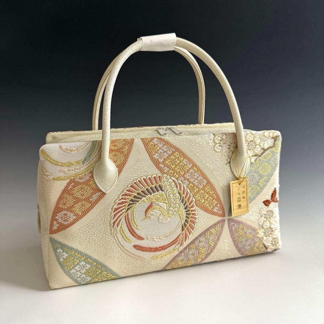 京都 西陣織　　正絹帯地　使用　利休バッグ　お茶席　 5 Amazon.co.jp: 特別 京都 西陣織 正絹帯地 使用 利休バッグ お茶席 8