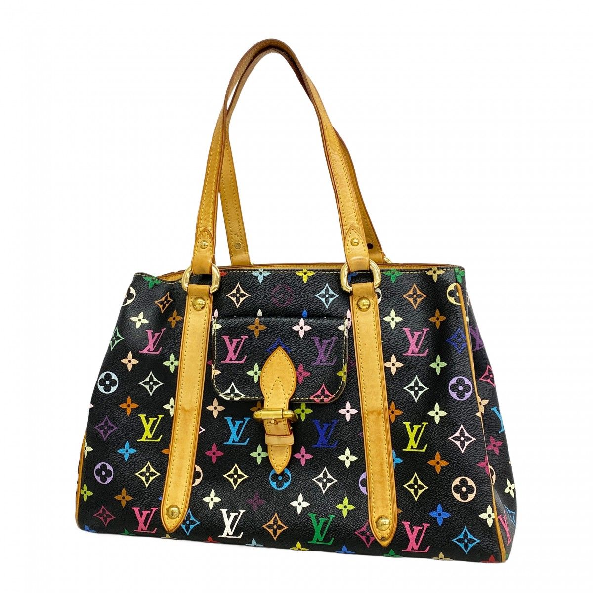 6 ab 0246-k ルイヴィトン トートバッグ モノグラム マルチカラー オーレリア MM M 40095 ノワール レディース