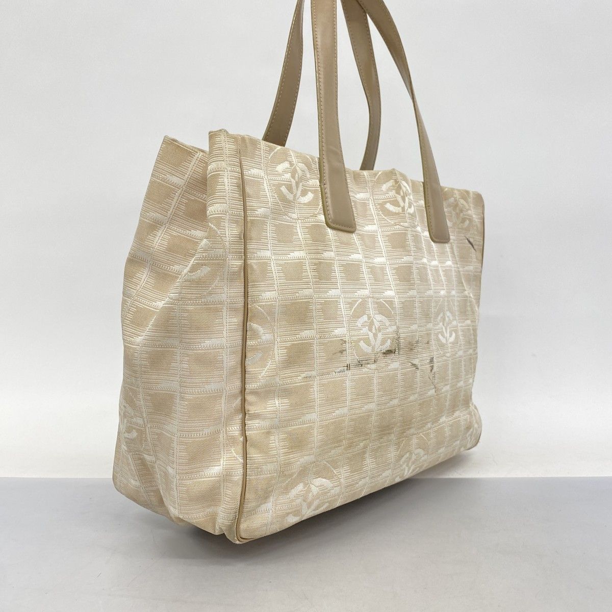 6ab0268】シャネル トートバッグ ニュートラベル ナイロン ベージュ