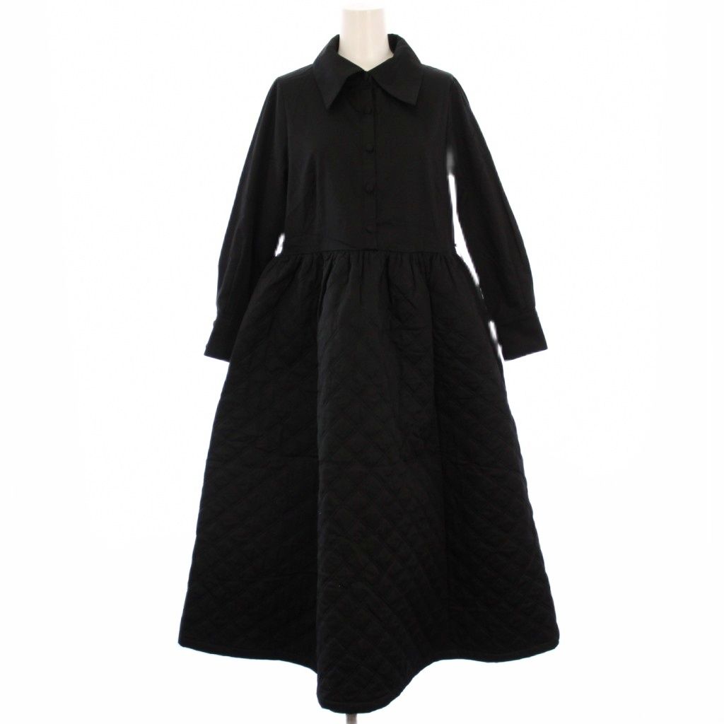 ロージーモンスター RosyMonster ワンピース ロング 長袖 キルティング切替 M 黒 タグ付き |KH