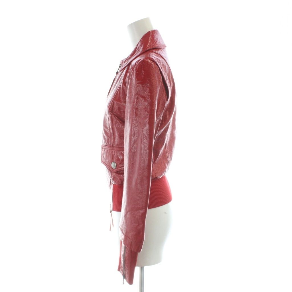 パトリツィアペペ PATRIZIA PEPE レザージャケット エナメル 40 赤 /AP
