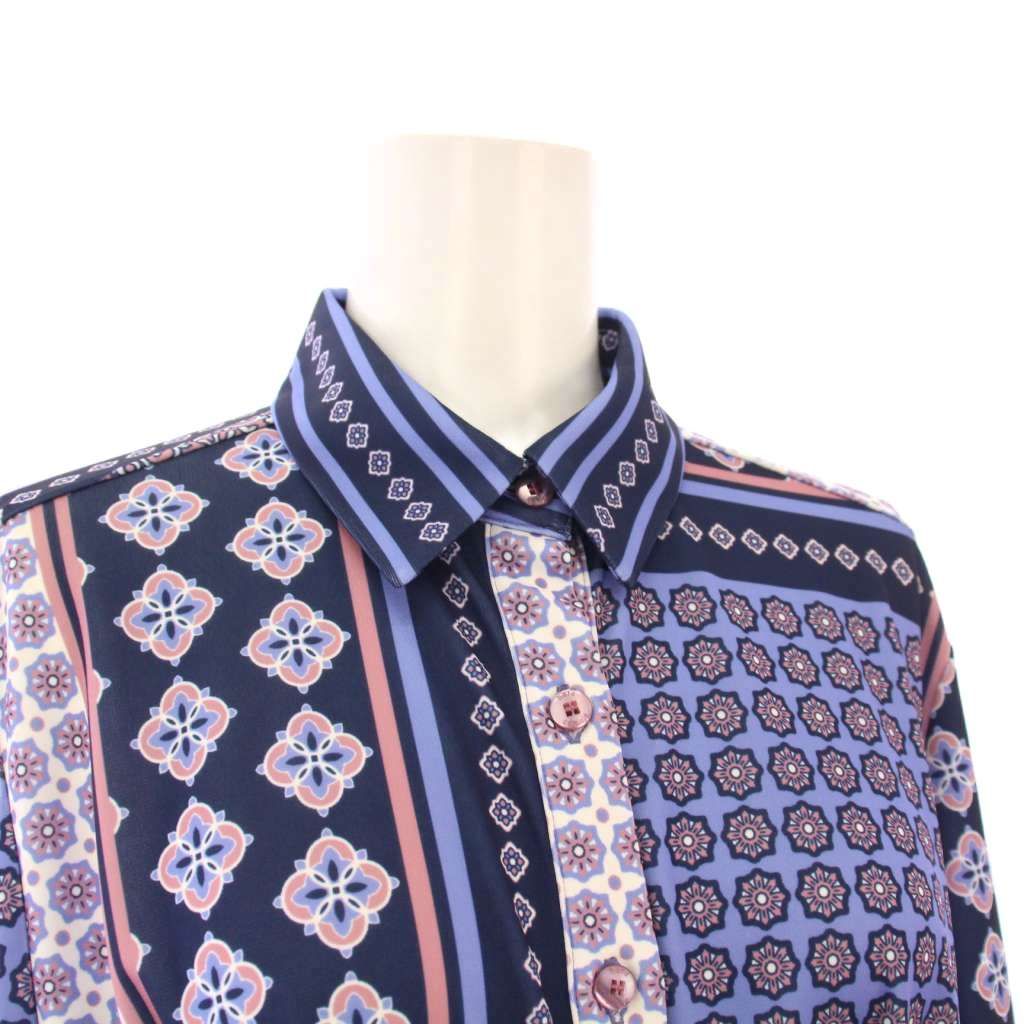 ナラカミーチェ NARA CAMICIE パッチワーク柄プリントリボンタイ