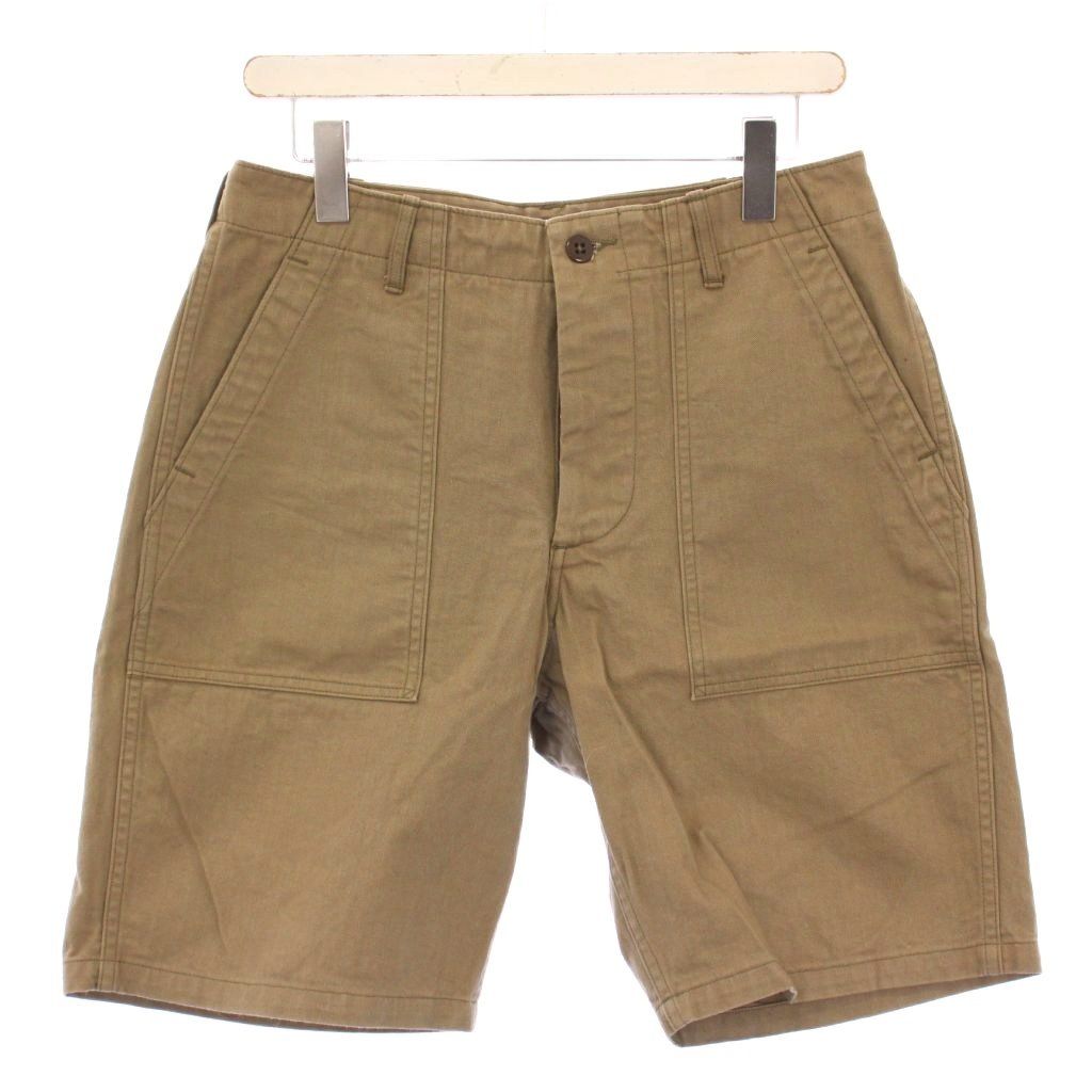 ウエアハウス ショートパンツ ボタンフライ ワンカラー ヘリンボーン W 32 ベージュ |BB