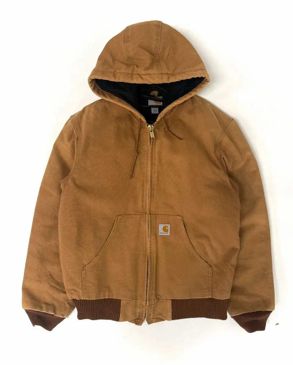 Carhartt カーハート キャメルブラウン キルティング フードジップアップ M