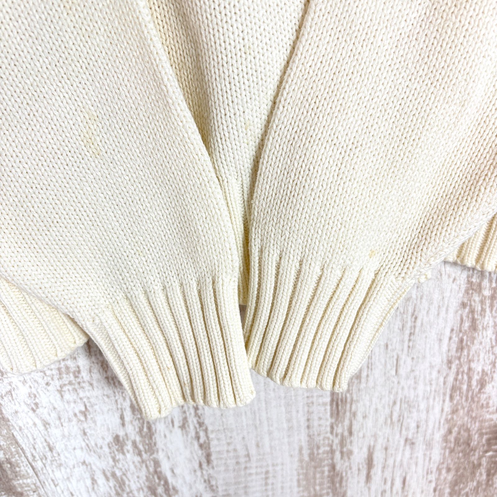 【新品未使用タグ付き】ラルフローレン ホワイト半袖コットンニット M 90s RALPH LAUREN ラルフローレン インパクト21 ポニーロゴ刺繍