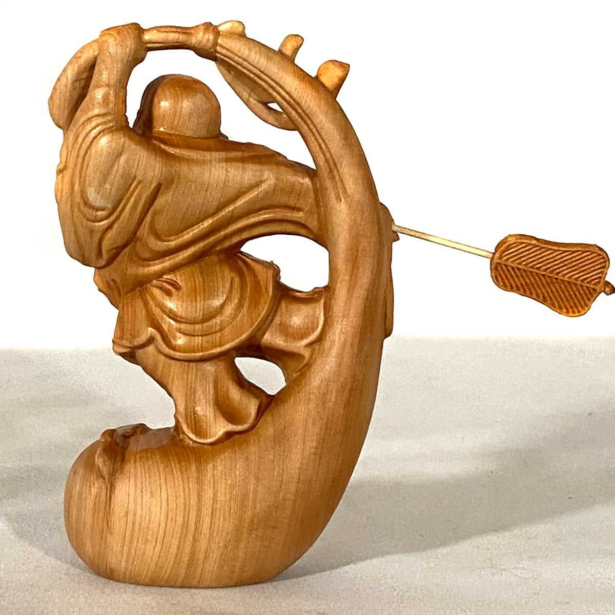 布袋尊 布袋様 木彫 黄楊 14cm｜金運 商売繁盛 福巡りの布袋尊 縁起物