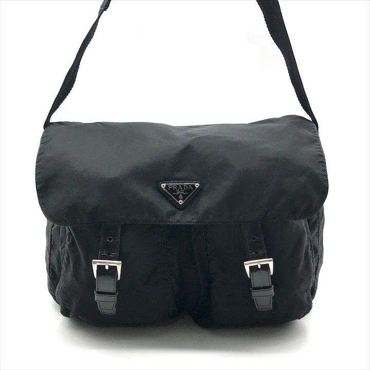 良品 PRADA プラダ メッセンジャー ナイロン テスート レザー