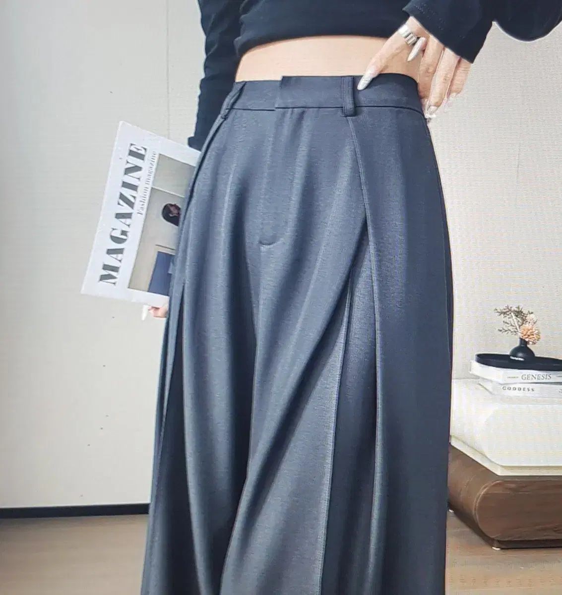 海外配送 ワイド スラックス パンツ スラックス パンツ