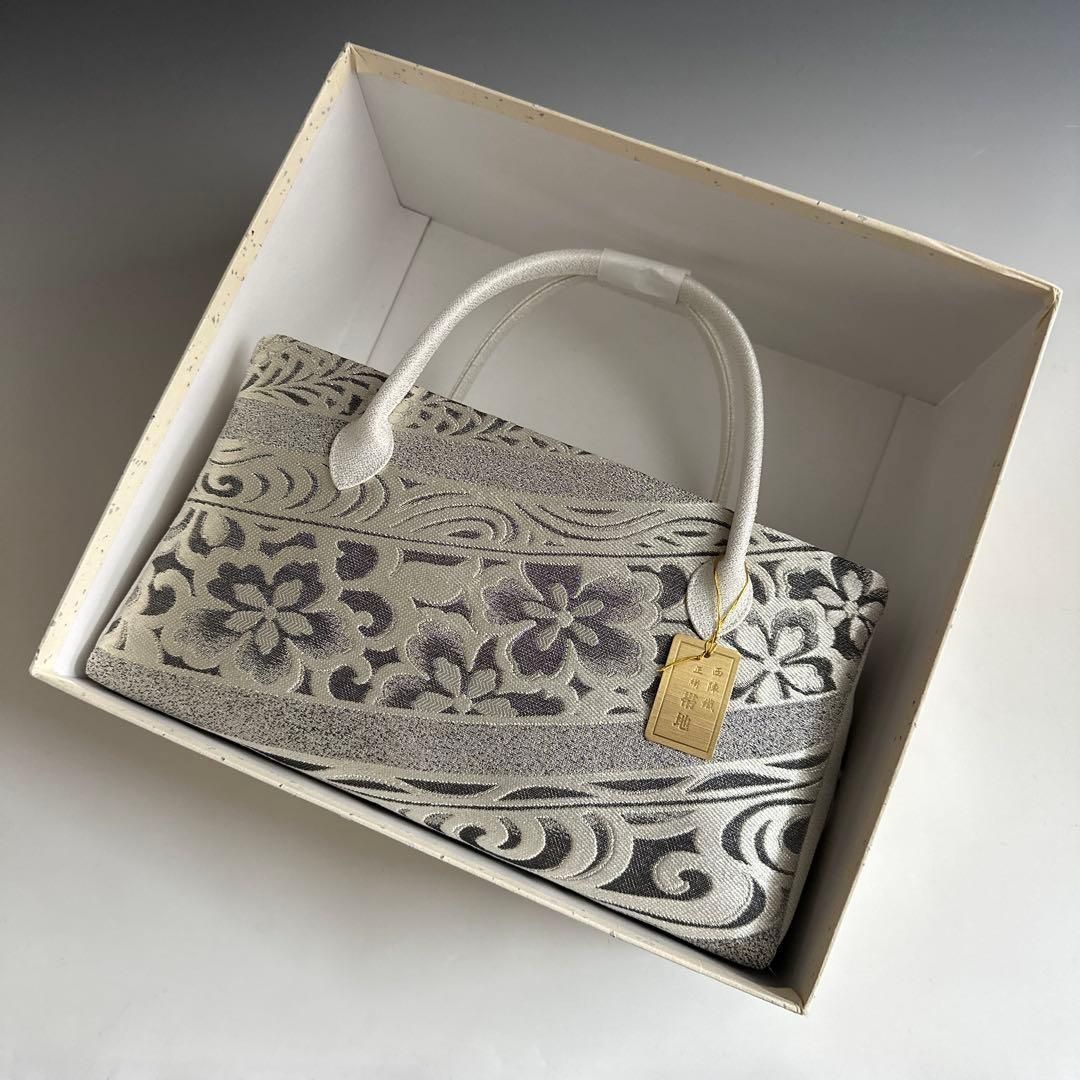 新品未使用品 京都 西陣織 正絹帯地使用 利休バッグお茶席 25126