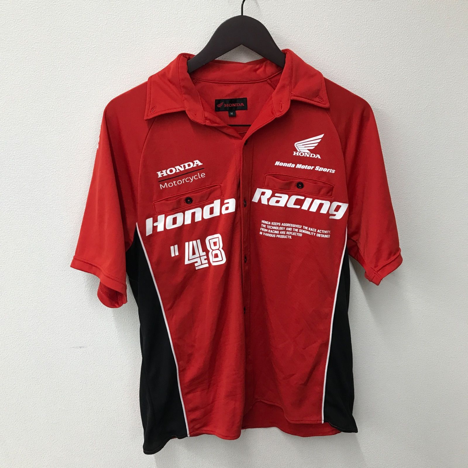 M12056 HONDA RACING 48 ホンダ レーシング 半袖 シャツ ロゴプリント