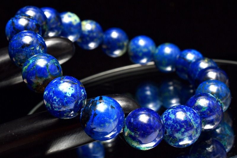 １点物 AA 高発色ブルー アズロマラカイト 10.5 mm ブレスレット パワーストーン 天然石 _MC 3464