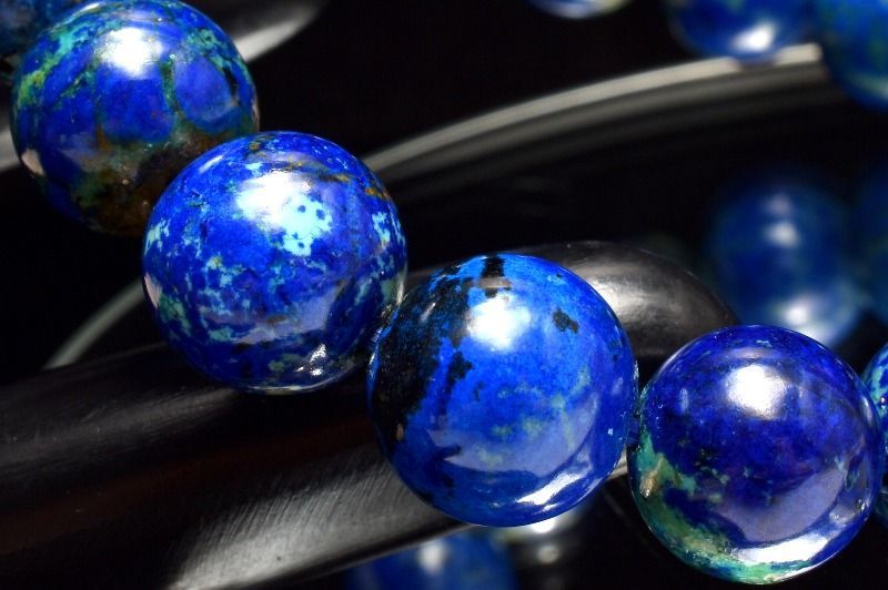 １点物 AA 高発色ブルー アズロマラカイト 10.5 mm ブレスレット パワーストーン 天然石 _MC 3464