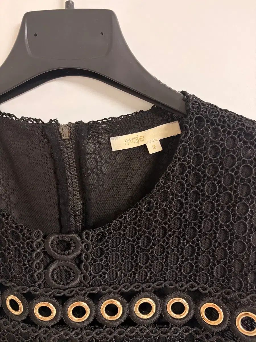 マージュ ブラック エンブロイダリー レース ロング ONE PIECE 2 ほぼ