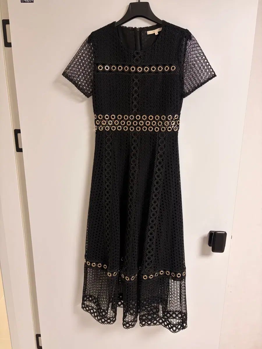 マージュ ブラック エンブロイダリー レース ロング ONE PIECE 2 ほぼ