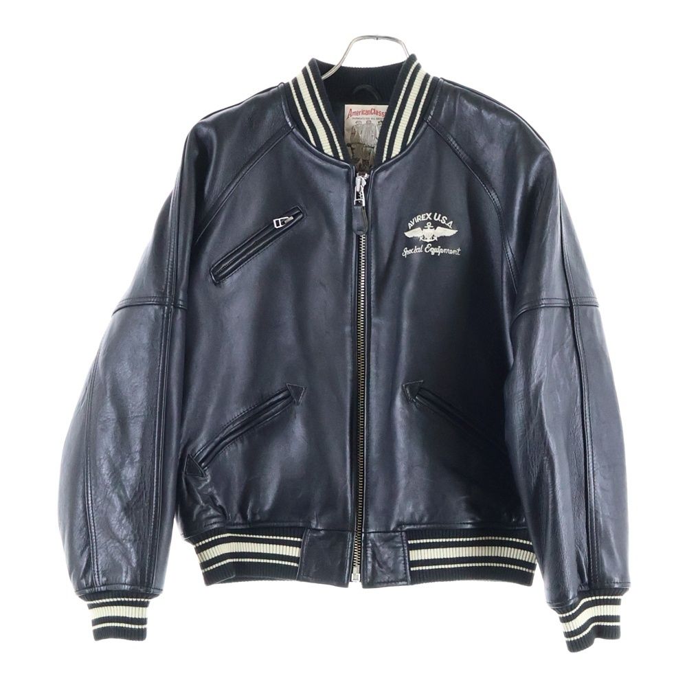 AVIREX (アヴィレックス) American Classics ロゴ刺繍ラムレザー