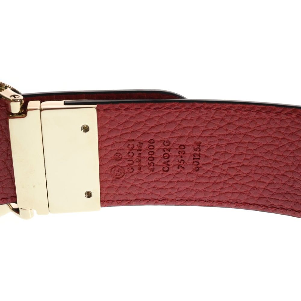 GUCCI (グッチ) GGバックル リバーシブルベルト ブラック×レッド