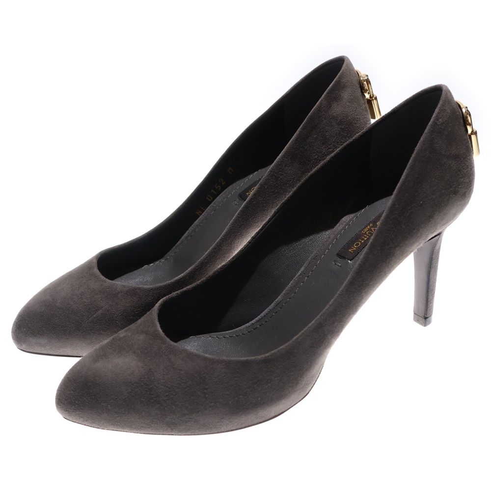 LOUIS VUITTON (ルイヴィトン) スウェード ヒールパンプス グレー