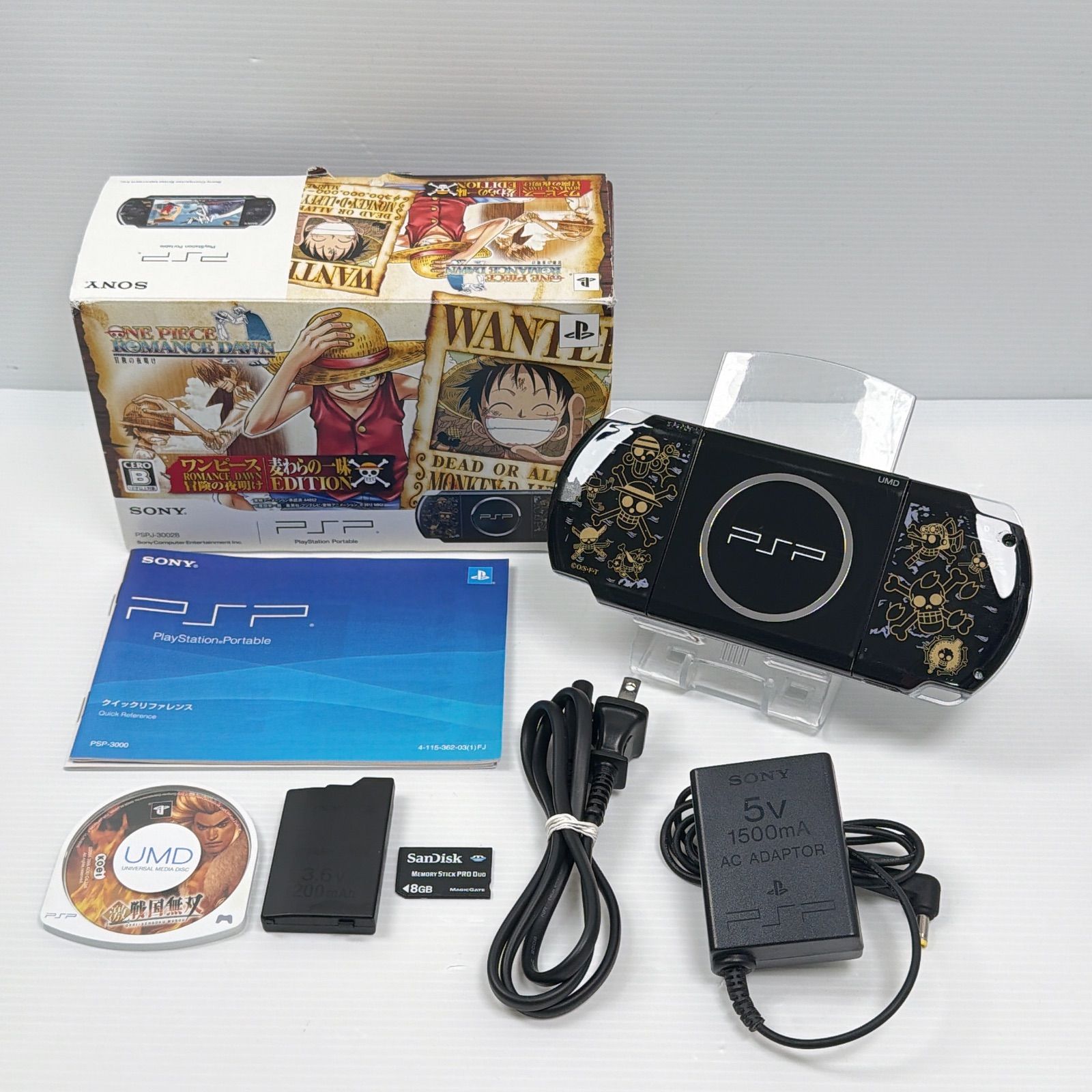 PSP 3000 ワンピース 冒険の夜明け ONE PIECE 遊べるセット FW 6.60 後期型モデル バッテリー付き ソニー プレイステーション ポータブル SONY PlayStation Portable