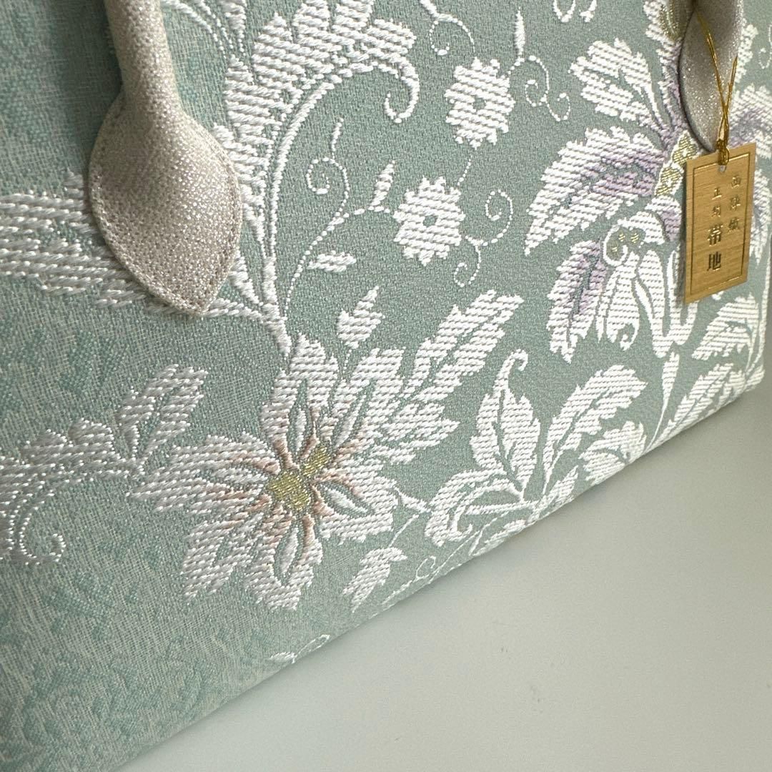 新品未使用品 京都 西陣織 弥栄織物 正絹帯地使用 利休バッグ 25128