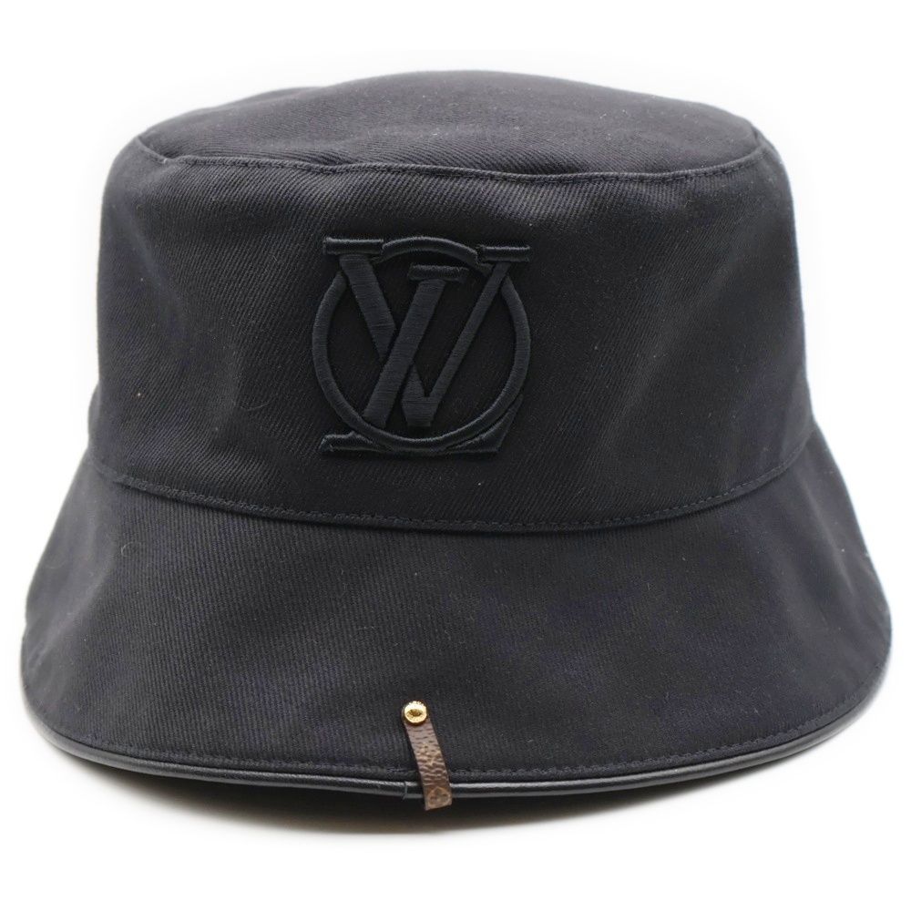 ルイヴィトン シャポー　LV シティ　バケットハット LOUIS VUITTON (ルイヴィトン) シャポー LV シティー ロゴ刺繍 レザー