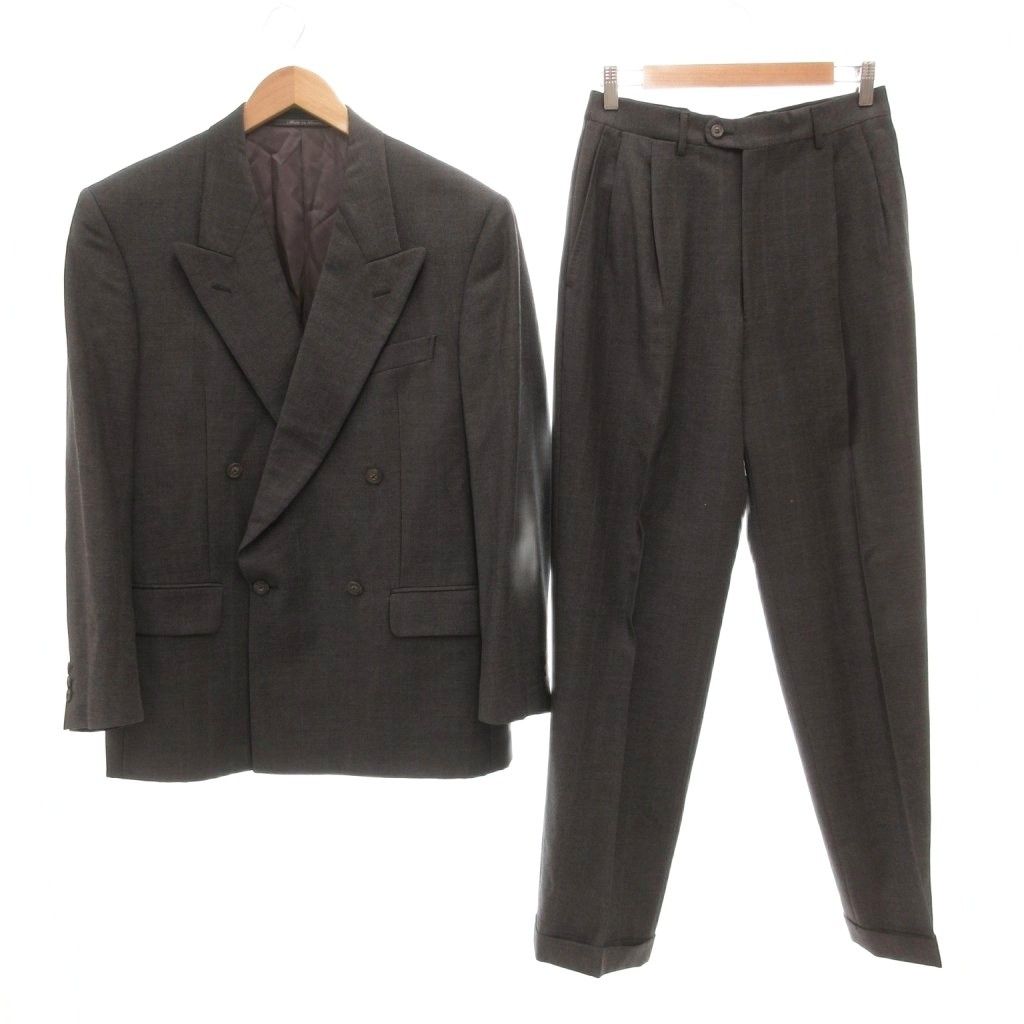 エルメネジルドゼニア Ermenegildo Zegna セットアップ スーツ テーラードジャケット パンツ 総裏地 ダブル カシミヤ混 グレー 秋冬 |AE GY 18