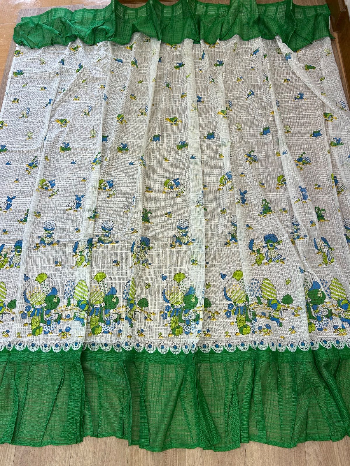 希少！レア物】カーテン オリジナルカーテン グリーン 巾195X丈172