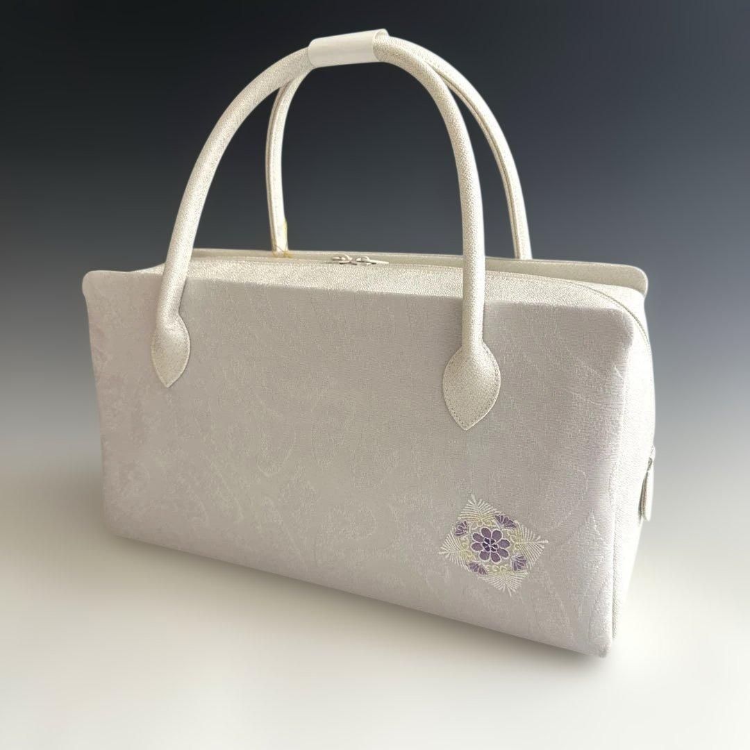 新品未使用 ！！刺繍入り！！京都 西陣 正絹 帯使用 利休バッグ 25125