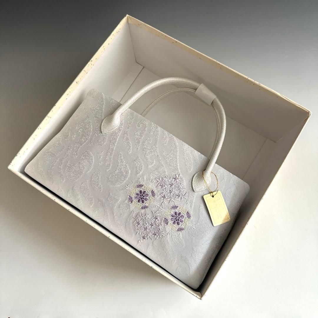 新品未使用 ！！刺繍入り！！京都 西陣 正絹 帯使用 利休バッグ　25121 新品未使用 ！！刺繍入り！！京都 西陣 正絹 帯使用 利休バッグ 25125