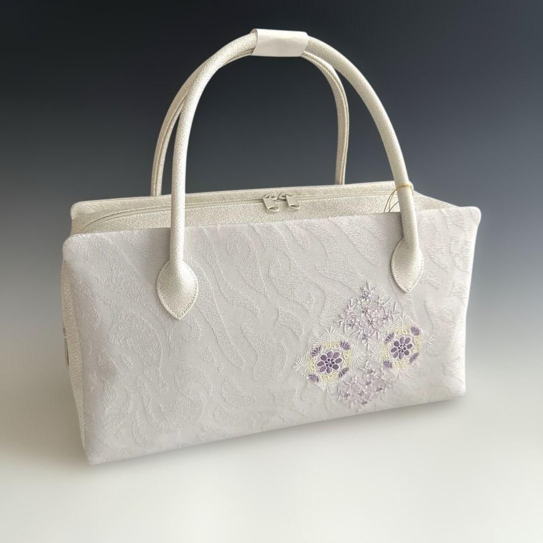 新品未使用 ！！刺繍入り！！京都 西陣 正絹 帯使用 利休バッグ 25125