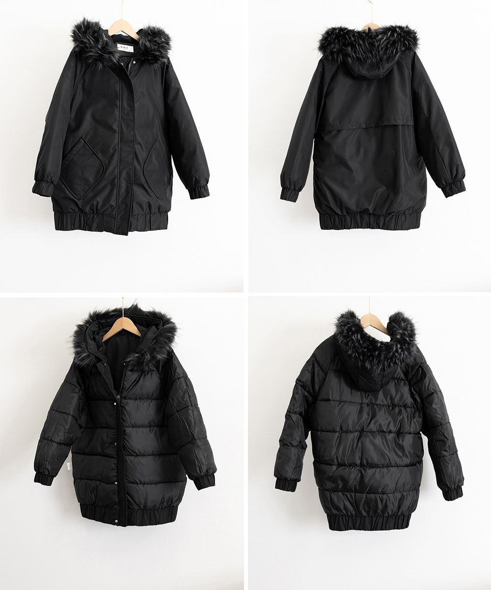 中綿ショートコートファー付きコート韓国風 - メルカリ