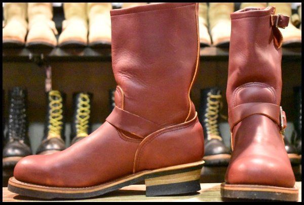 8.5 D PT 99刺繍 レッドウィング 8271 エンジニア 赤茶 オロラセット スチールトゥ プルオン ブーツ redwing FL 446