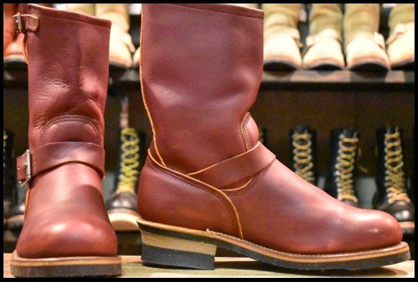 8.5 D PT 99刺繍 レッドウィング 8271 エンジニア 赤茶 オロラセット スチールトゥ プルオン ブーツ redwing FL 446