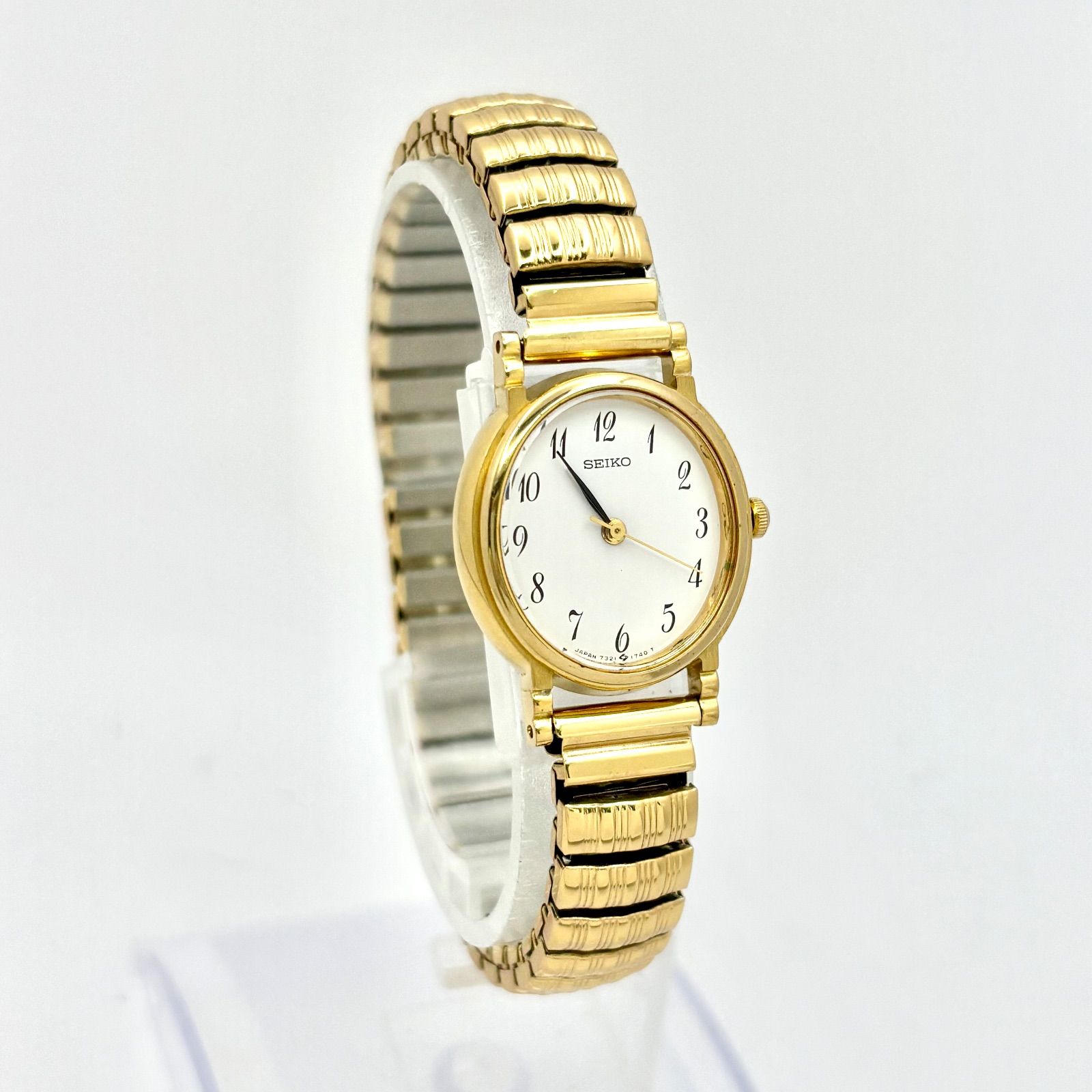 新品電池】SEIKO セイコー レディース 腕時計 ゴールド オーバル 7321
