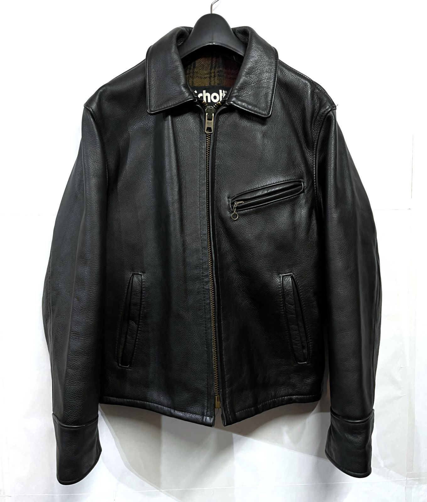 USA製 Schott｜ショット 681 裏地ブランケット レザー シングル