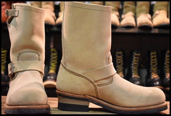 7.5 D 10年 レッドウィング 8268 スエード エンジニア ホーソーンアビレーン ラフアウト プルオン ブーツ redwing FL 447