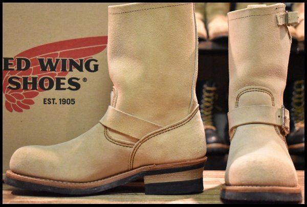 7.5 D 10年 レッドウィング 8268 スエード エンジニア ホーソーンアビレーン ラフアウト プルオン ブーツ redwing FL 447