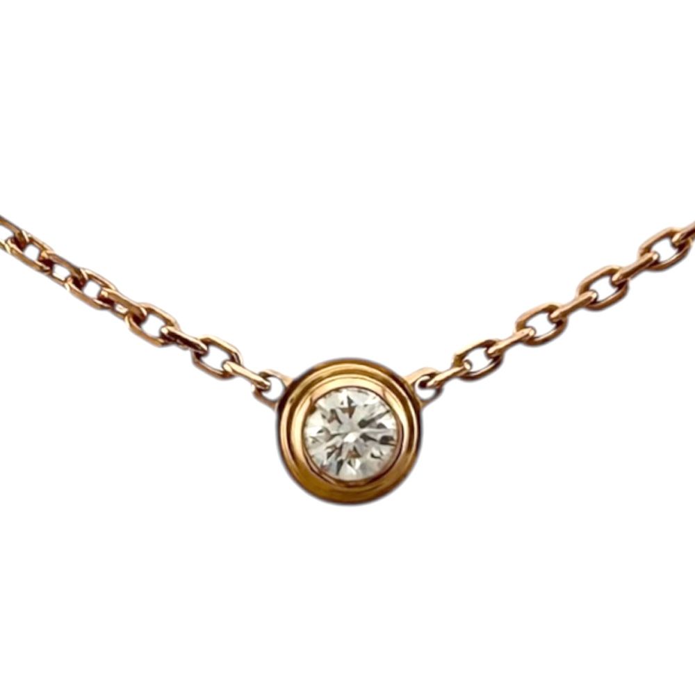 カルティエ ダムール ディアマンレジェ 約0.04 ct ネックレス 18金 K 18ピンクゴールド ダイヤモンド レディース CARTIER