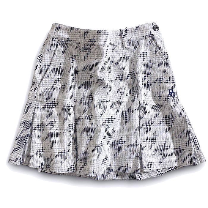 【新品・未使用・タグ付】パーリーゲイツ　スカート　PGロゴ　千鳥柄ジャガード　白 新品・未使用・タグ付】パーリーゲイツ スカート PGロゴ 千鳥柄