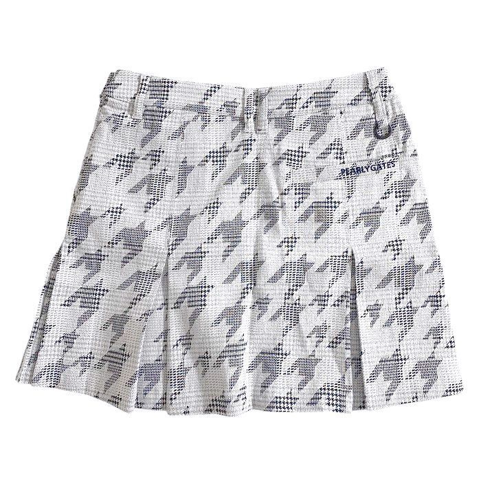 【新品・未使用・タグ付】パーリーゲイツ　スカート　PGロゴ　千鳥柄ジャガード　白 ロゴジャガード スカート ＜NEWアーガイル＞ | PEARLY GATES（パーリー