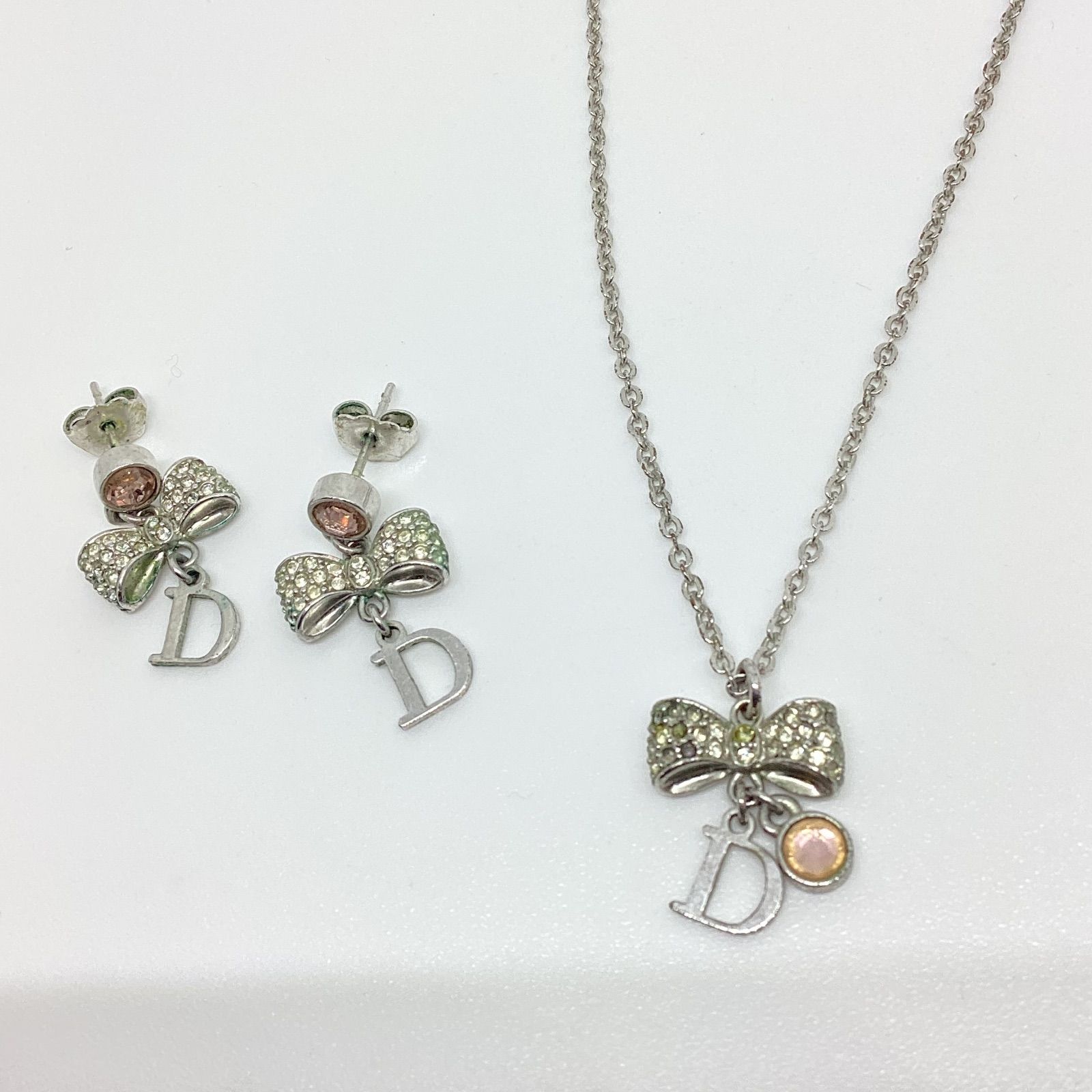 クリスチャンディオール ChristianDior リボンデザイン ネックレス 