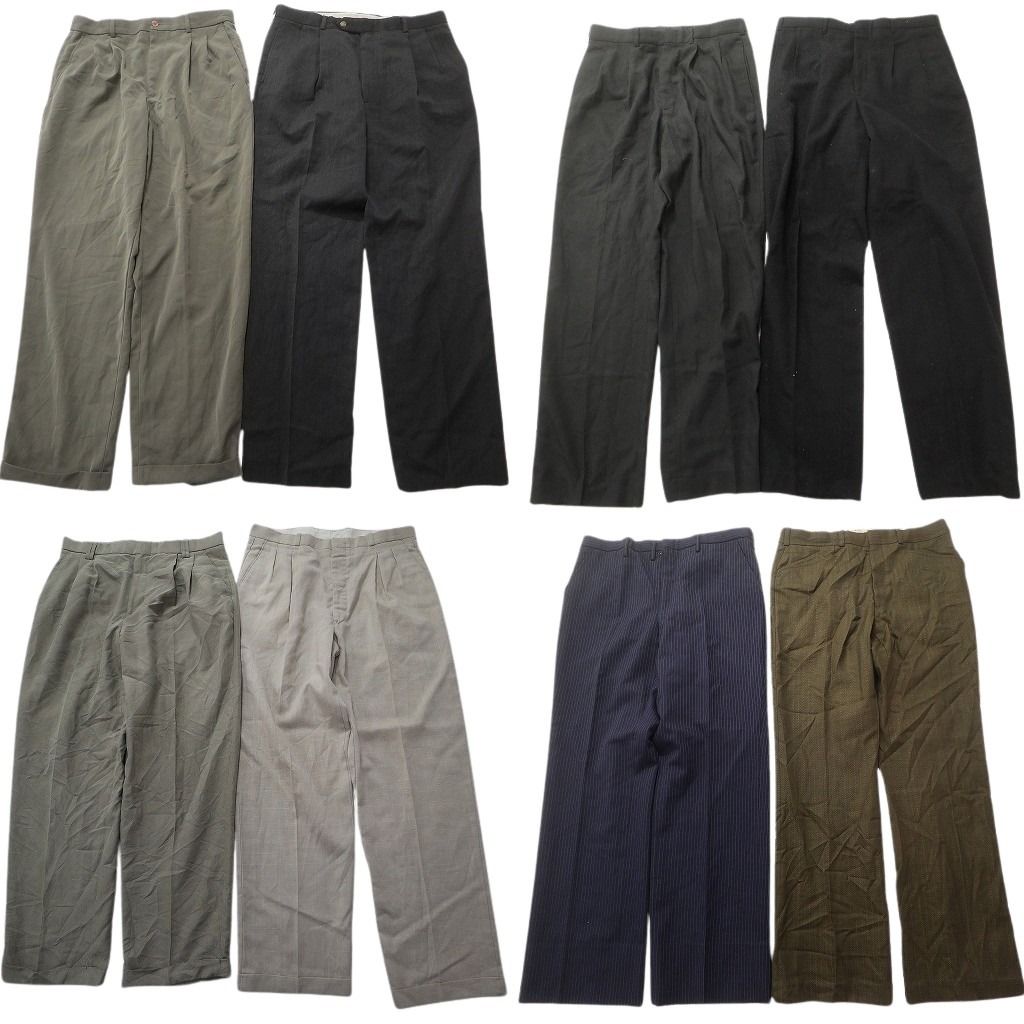 古着卸 まとめ売り スラックス パンツ 8枚セット (メンズ 34