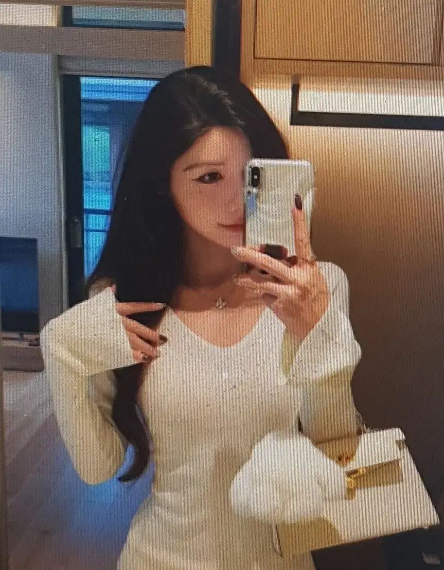 海外配送 Vネック キュービック ニット