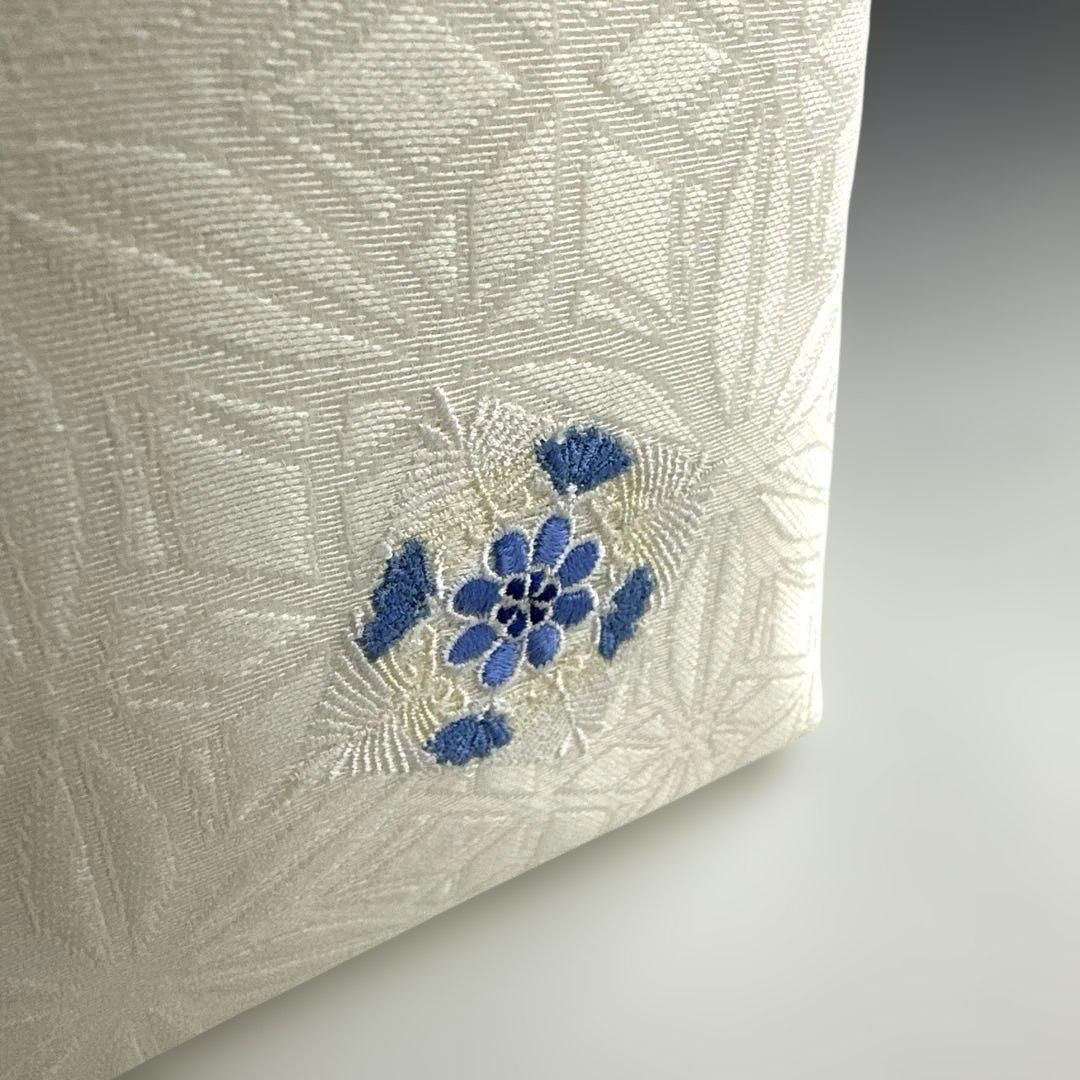 新品未使用 ！！刺繍入り！！京都 西陣 正絹 帯使用 利休バッグ 25122