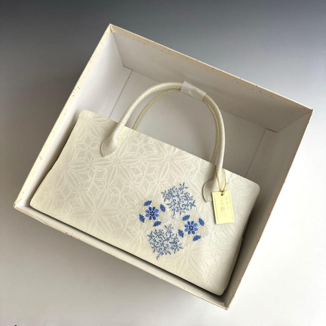 新品未使用 ！！刺繍入り！！京都 西陣 正絹 帯使用 利休バッグ 25122